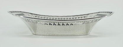 Antique American Sterling Silver Dish – Pierced & Hammered Design – Webster Co.