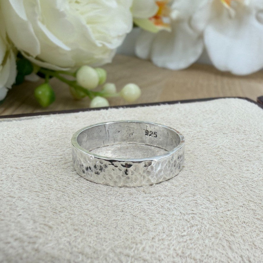 Vintage 925 Sterling Silver Rose Quartz Ring – UK Size Q – Rectangular Cabochon