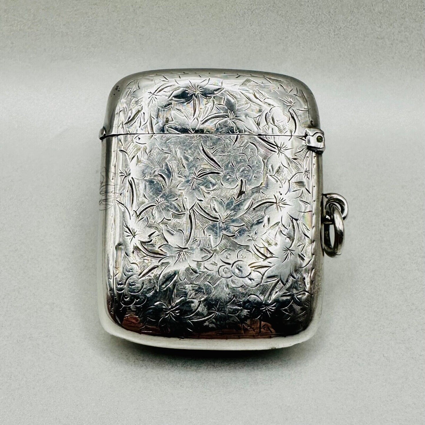 Antique Silver Vesta Case by Frederick Stone 1899 Birmingham