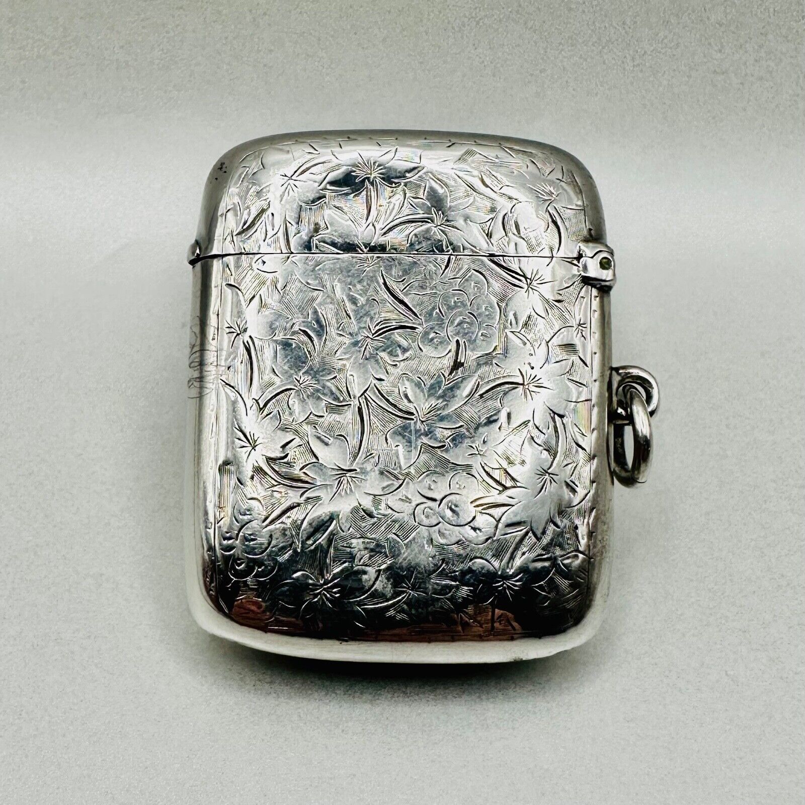 Antique Silver Vesta Case by Frederick Stone 1899 Birmingham