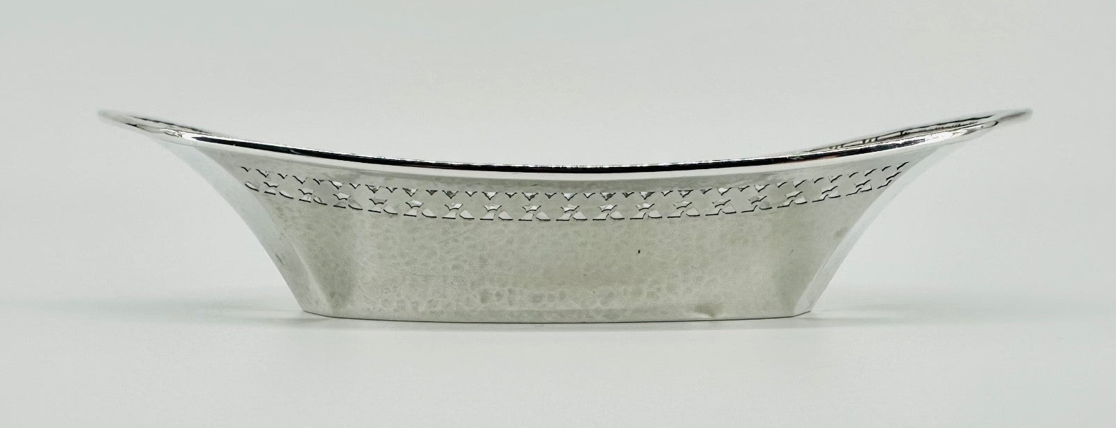 Antique American Sterling Silver Dish – Pierced & Hammered Design – Webster Co.