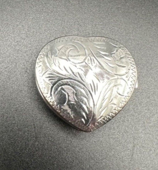 Vintage Silver 925 Small Heart Shaped Pill Box