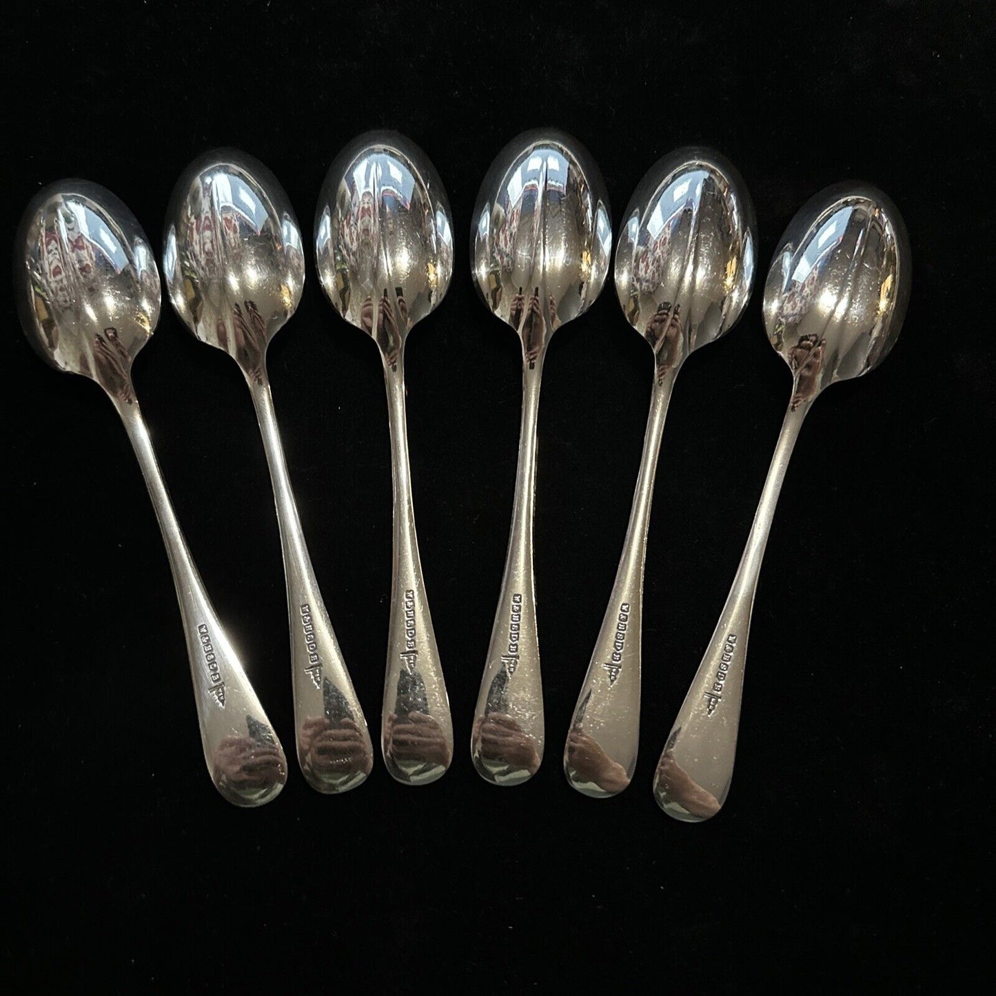 Antique Set of 6 Silver Plated Spoons - Walker & Hall