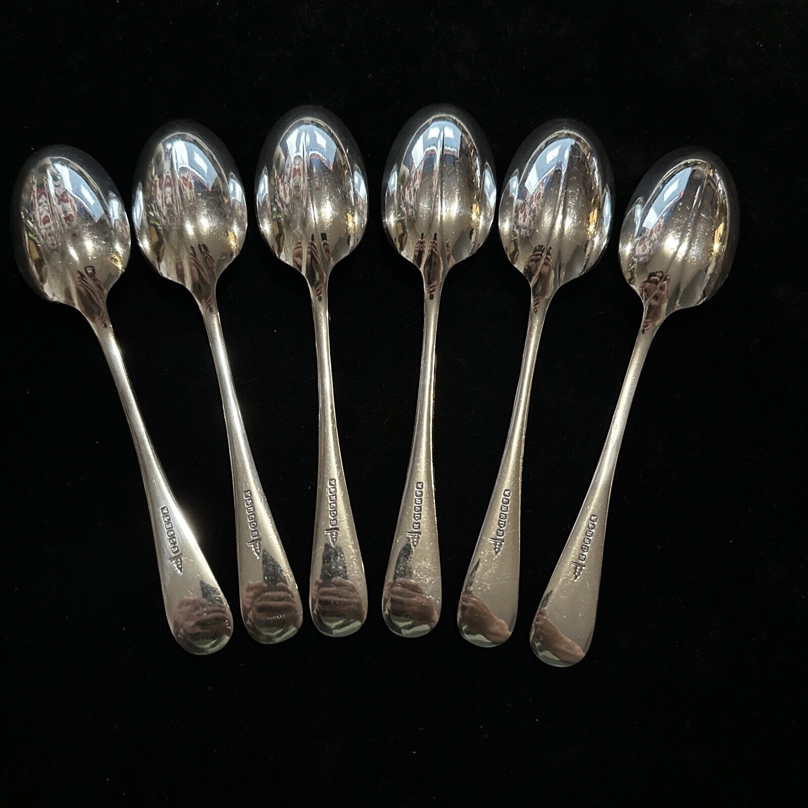 Antique Set of 6 Silver Plated Spoons - Walker & Hall