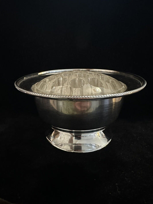 Antique Silver Plated Rose Bowl Vase