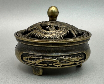 Reproduction Chinese Trinket Pot Box with Pierced Lid