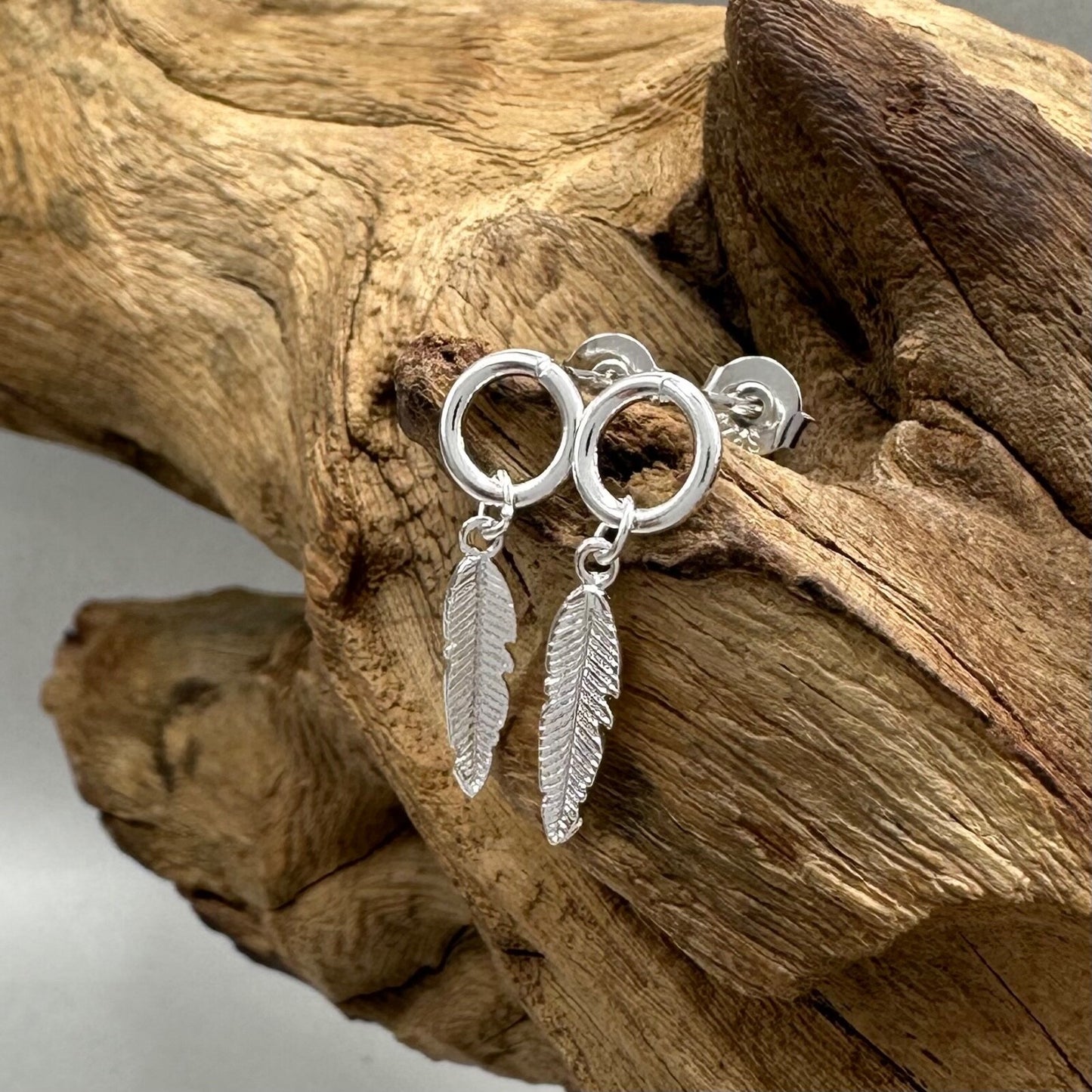 Brand New 925 Sterling Silver Feather Earrings