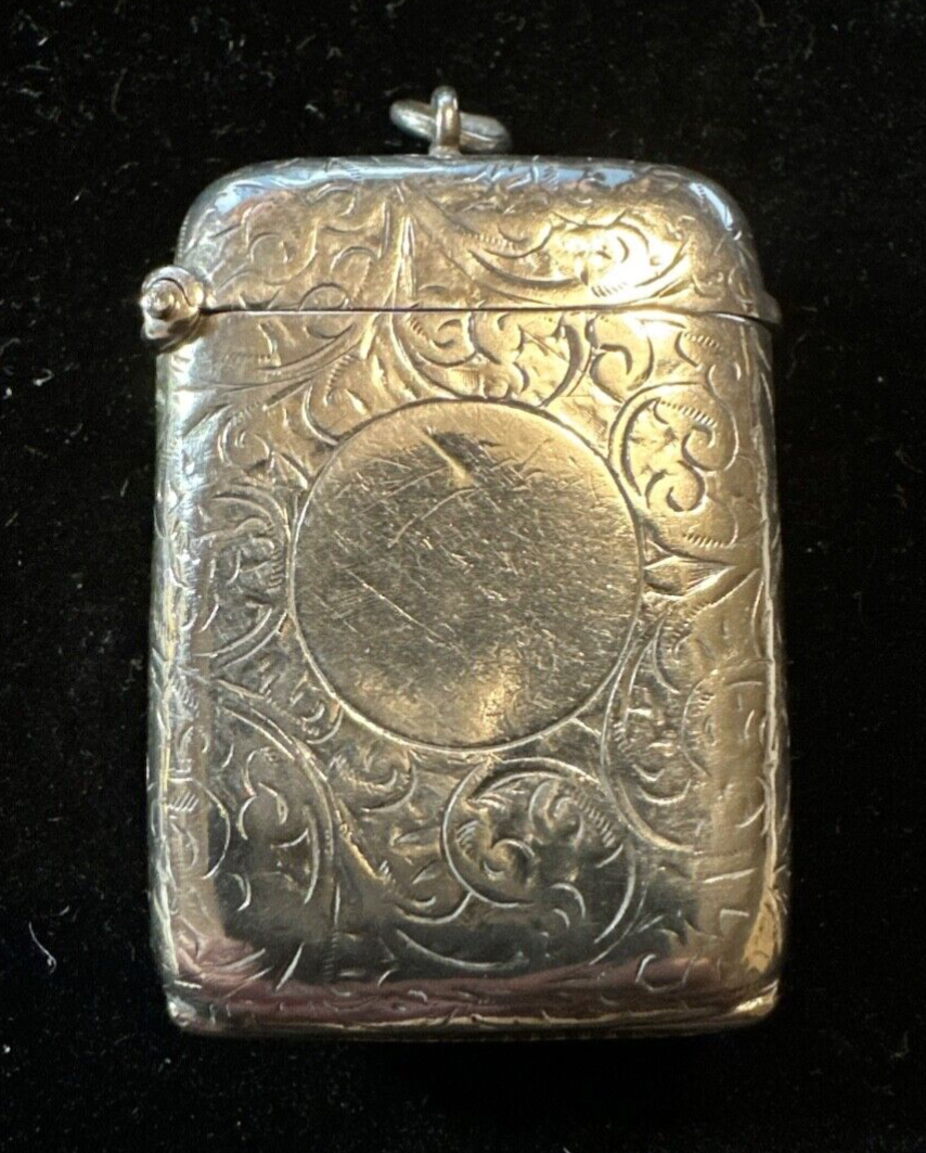 Antique Silver Vesta Case - Birmingham 1903 S Blanckensee & Son Ltd