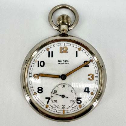 WWII GSTP Pocket Watch – Bravingtons, Buren Grand Prix – With Named WWI Ephemera