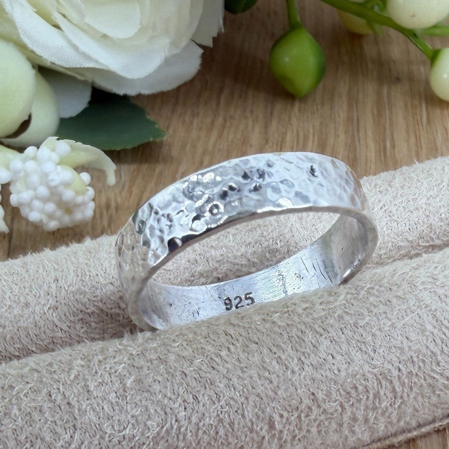 Vintage 925 Sterling Silver Rose Quartz Ring – UK Size Q – Rectangular Cabochon