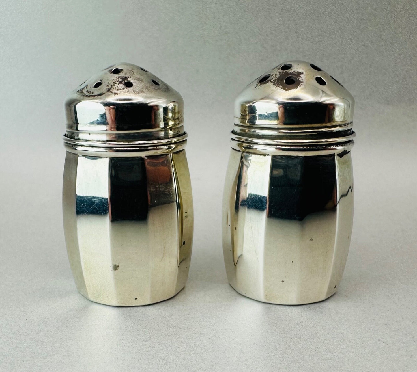 Vintage Sterling Silver Salt and Pepper Pots - Good Condition