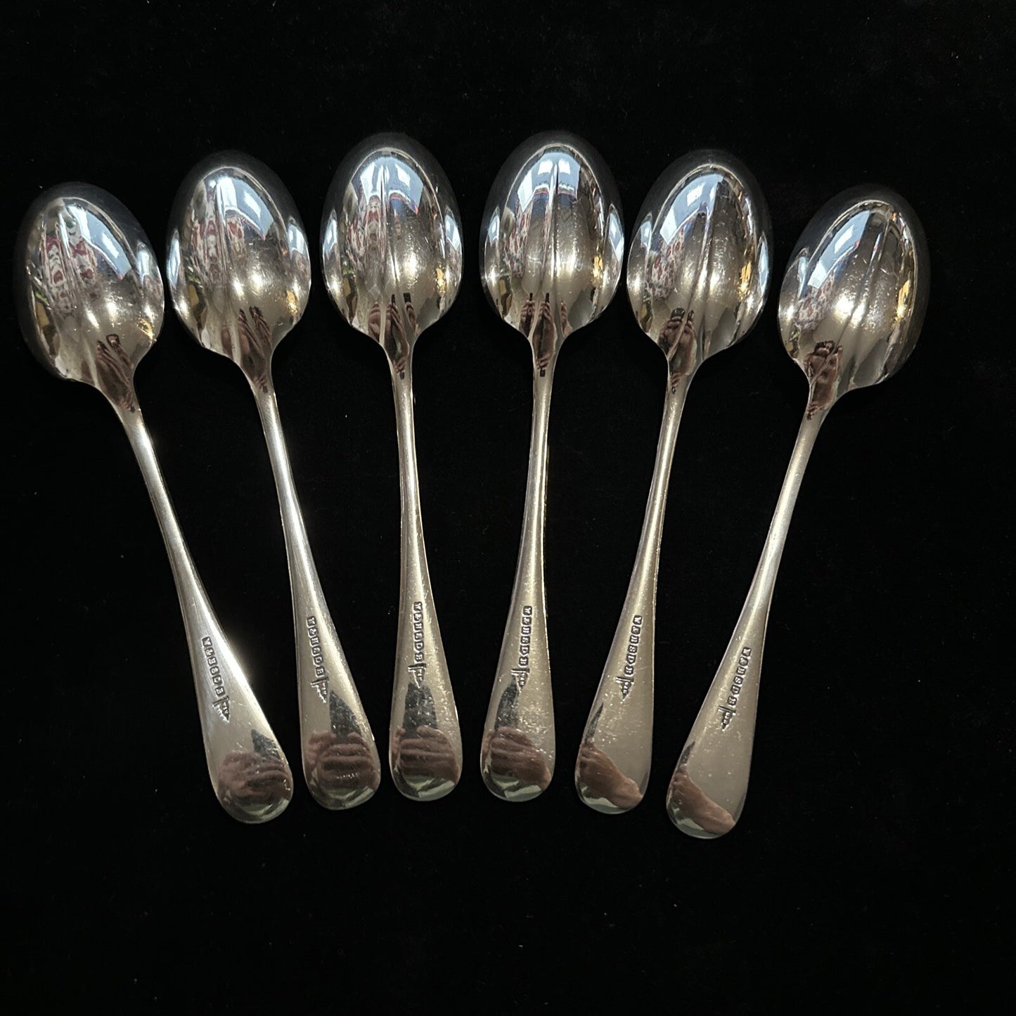 Antique Set of 6 Silver Plated Spoons - Walker & Hall