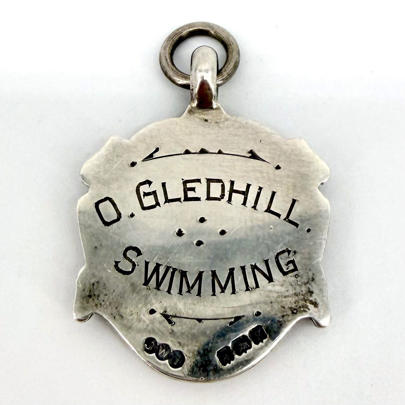 Antique Sterling Silver Swimming Fob Medal – 1930 - James Walter Tiptaft & Son