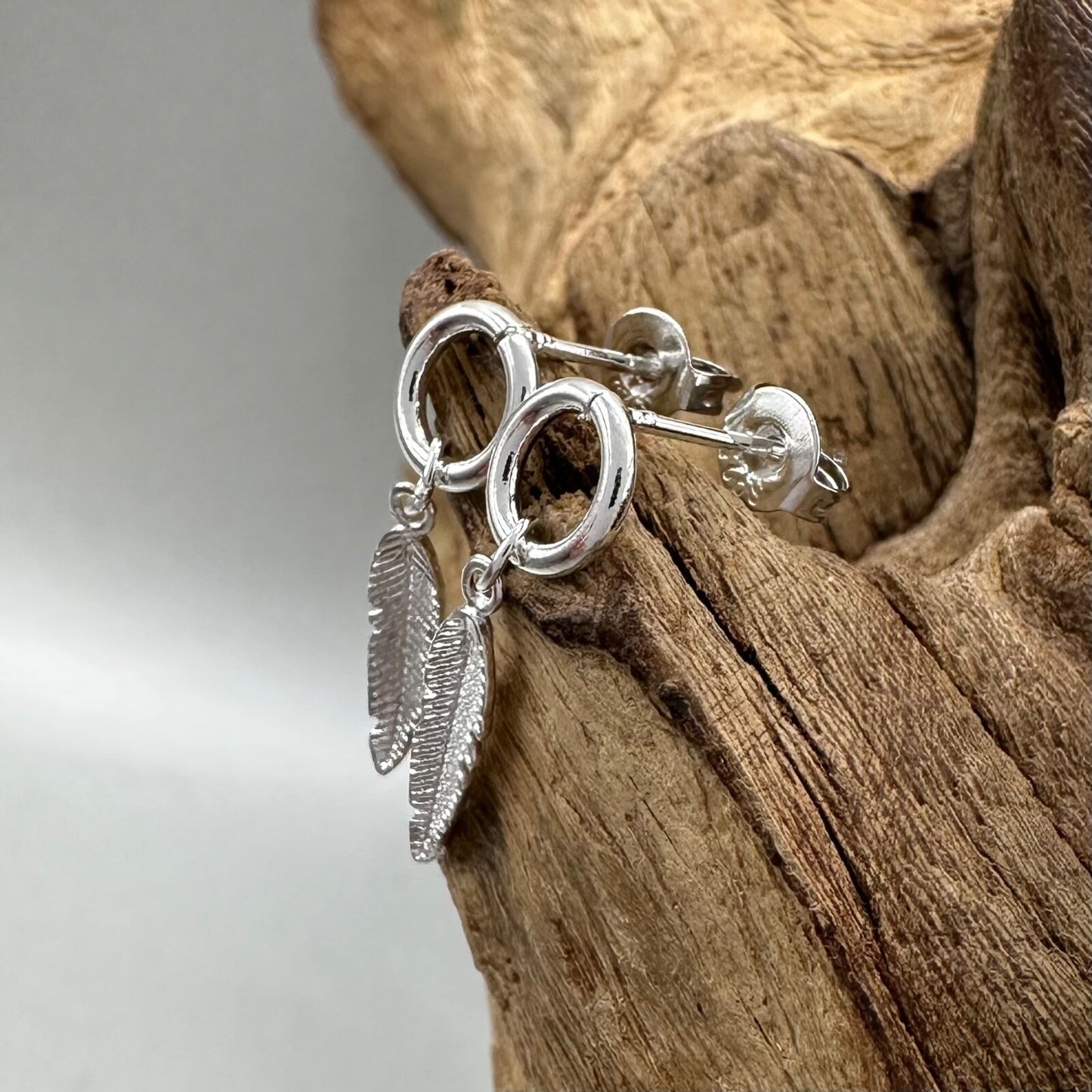 Brand New 925 Sterling Silver Feather Earrings