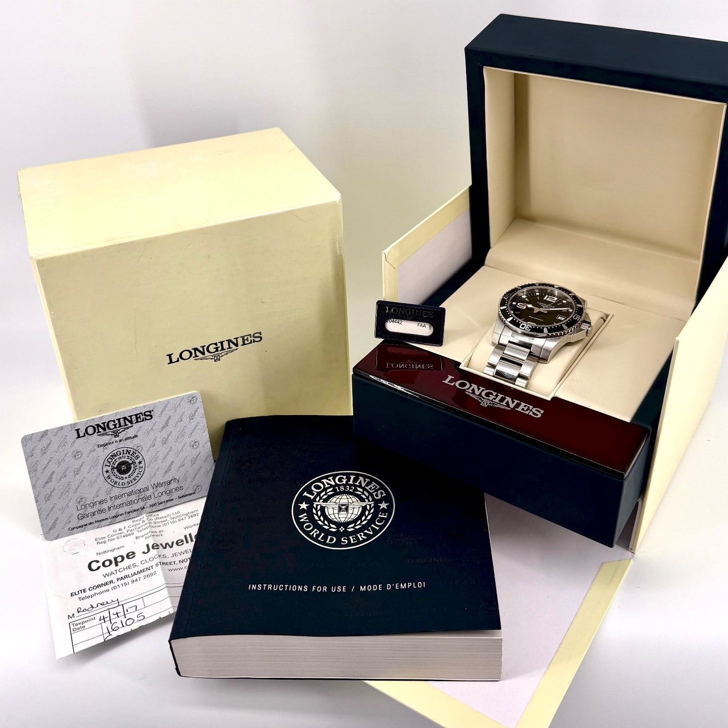 Longines HydroConquest Quartz Diver Watch - L3.740.4.56.6 - Box & Papers