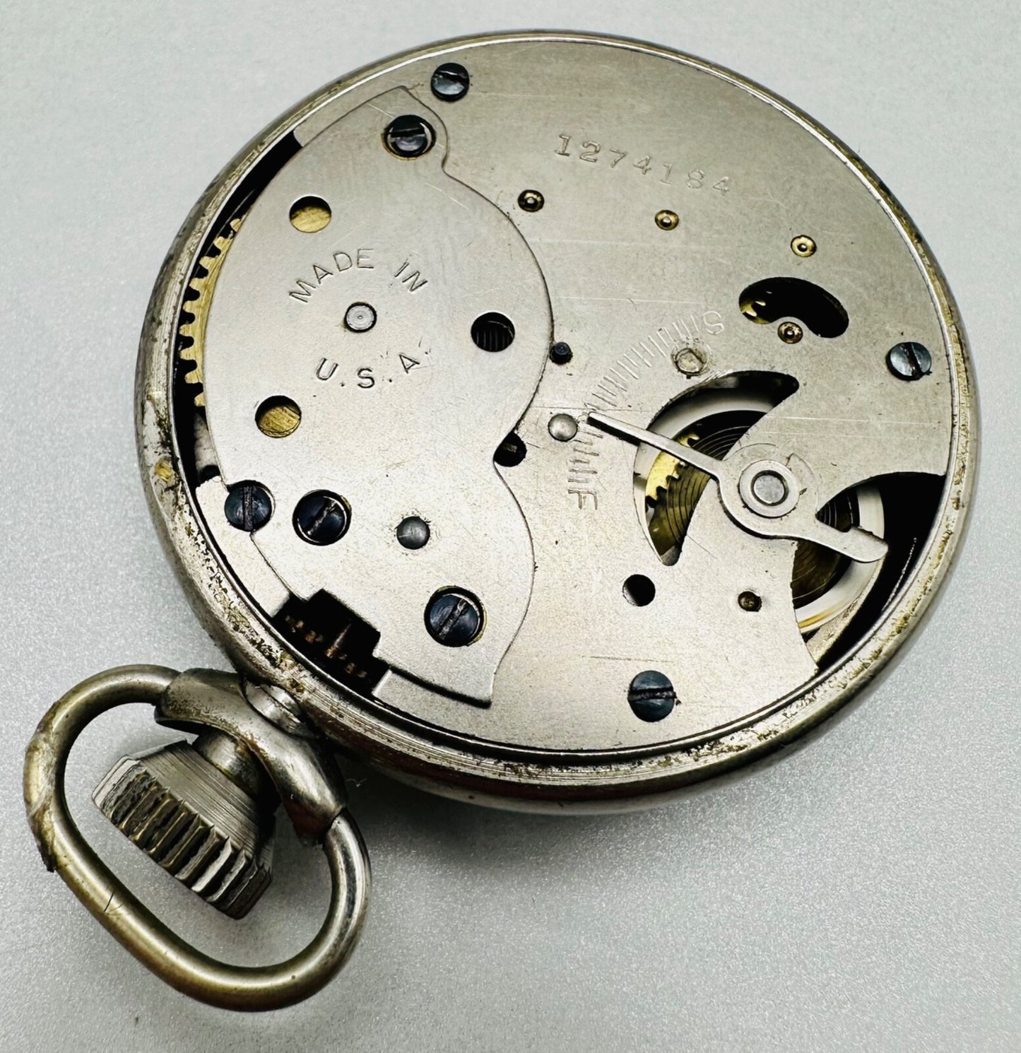 Vintage Ingersoll Crown Pocket Watch - Working - Made in USA