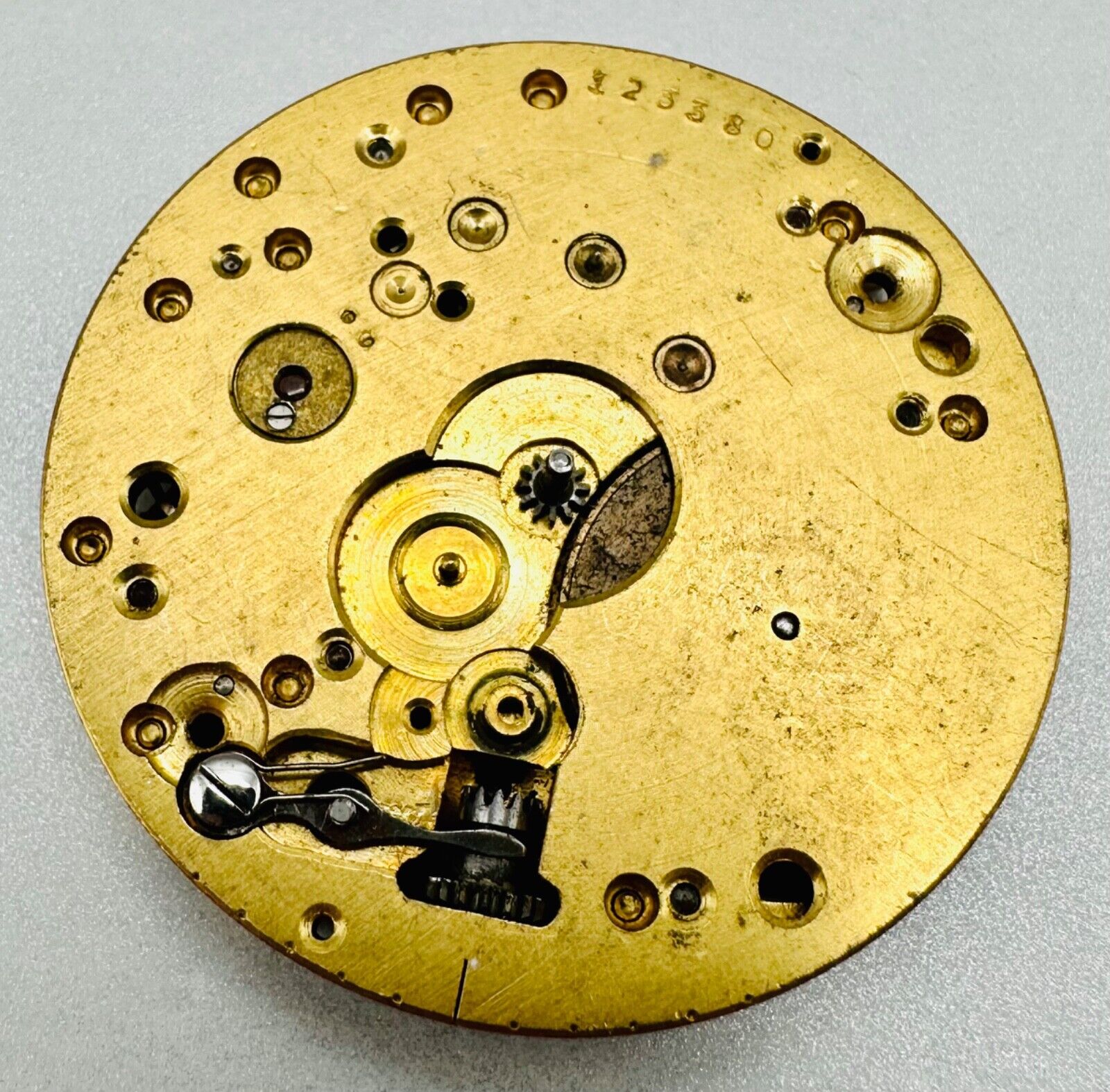 Antique Thiel Pocket Watch Movement - Spares or Repair (40.5mm Dia)