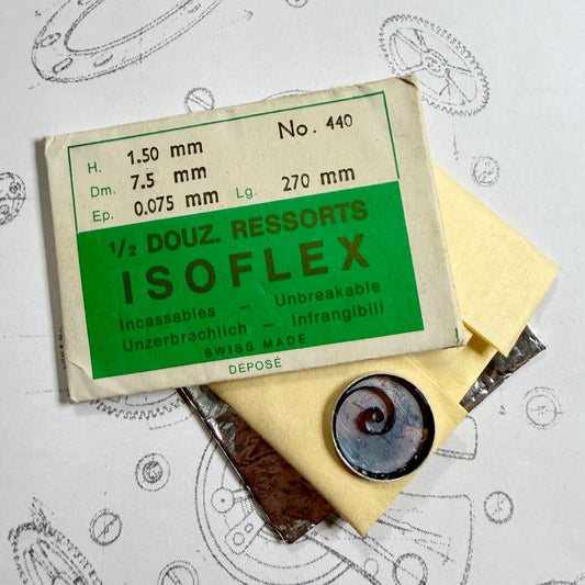 Vintage Isoflex Mainspring No.440 – 1.50mm x 0.075mm x 270mm – Unbreakable Swiss