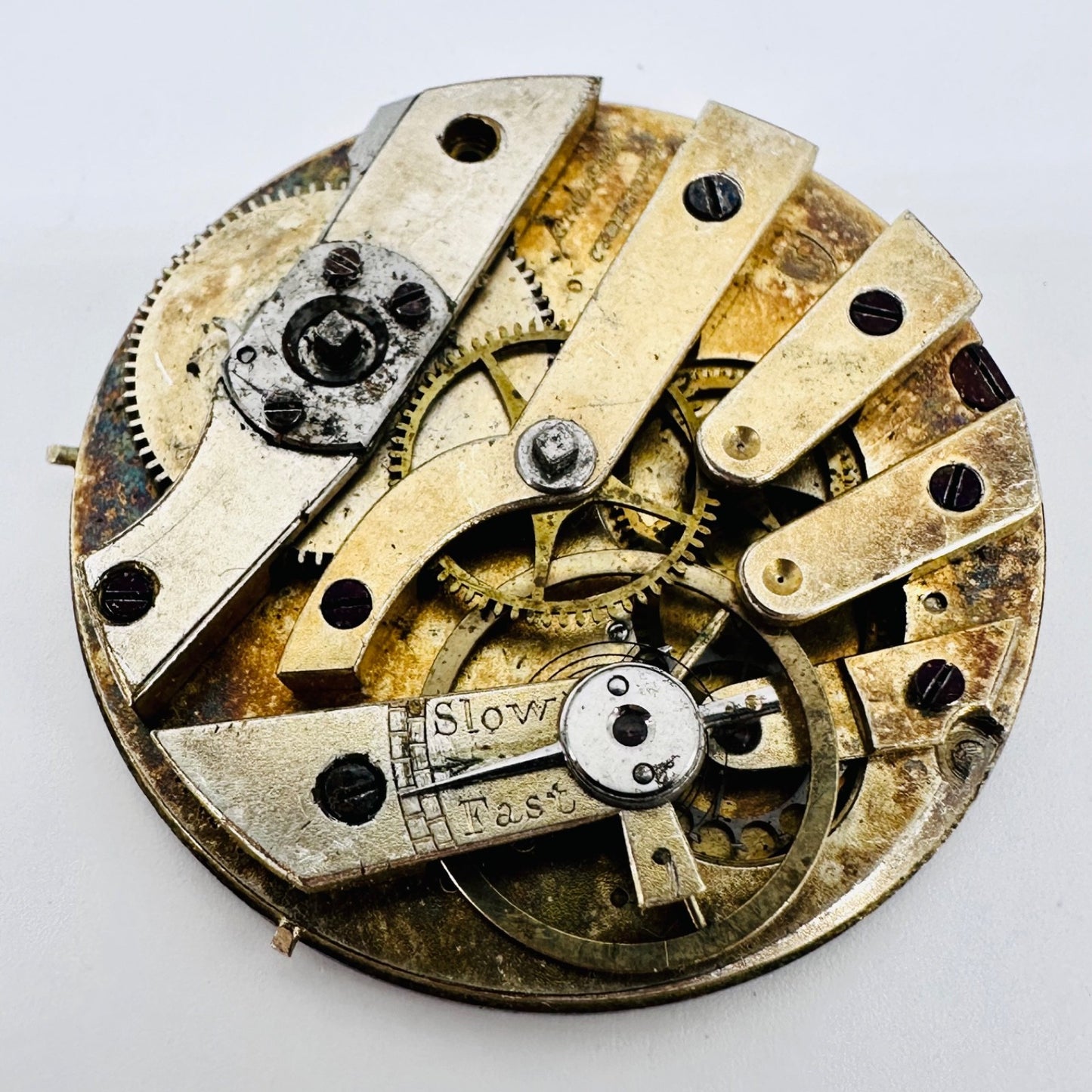 Antique Stauffer Pocket Watch Movement – Key Wound – Spares/Repair