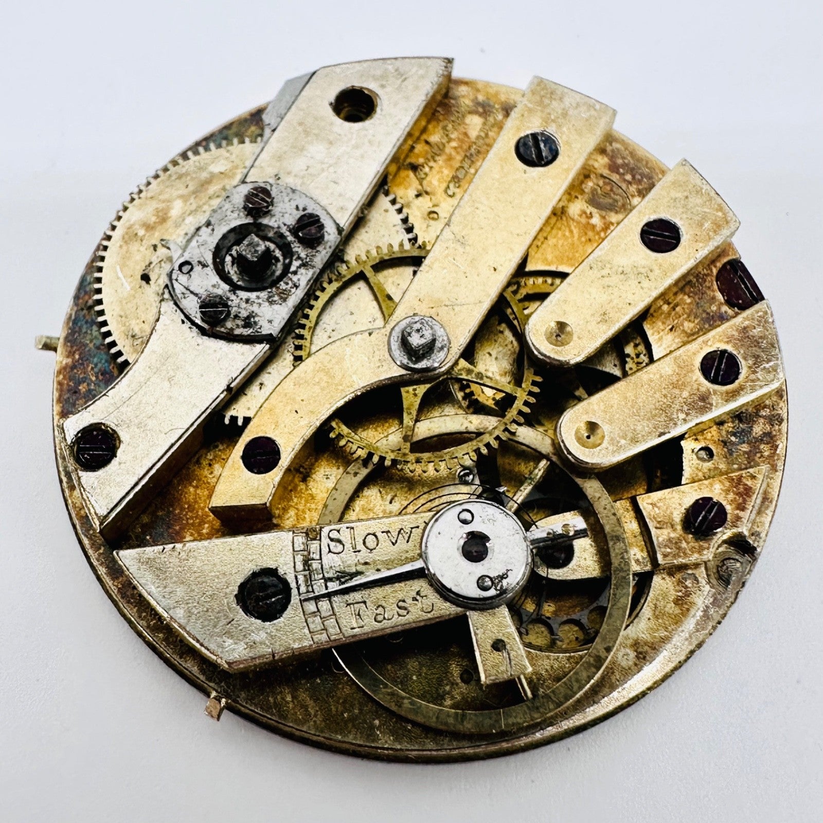 Antique Stauffer Pocket Watch Movement – Key Wound – Spares/Repair