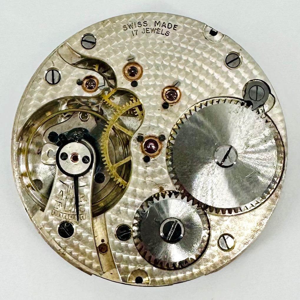 Antique Swiss Pocket Watch Movement – 17 Jewels – Working