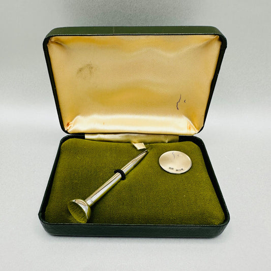 Vintage Sterling Silver Golf Tee Pencil and Ball Marker Set - Birmingham 1977