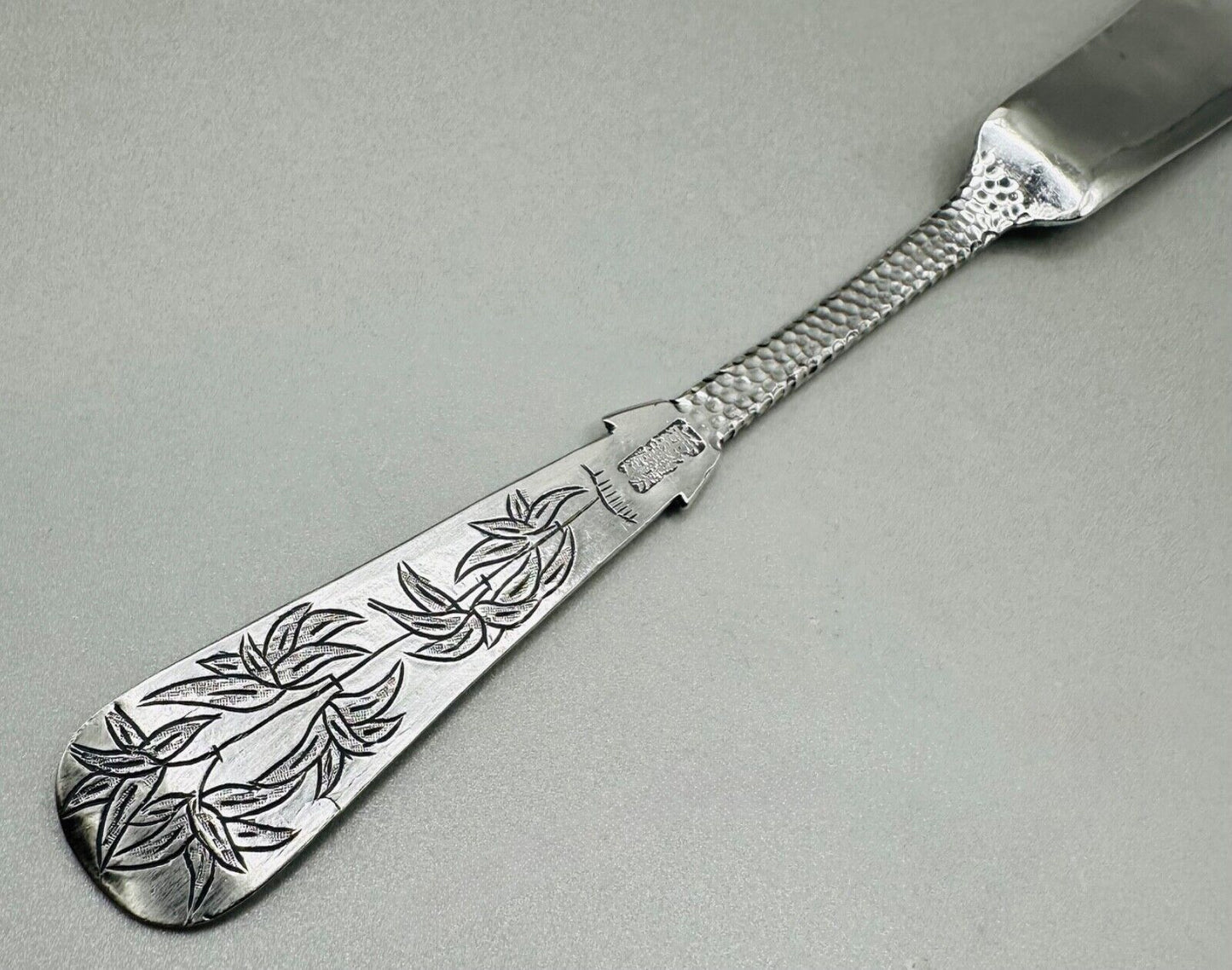 Antique Chinese Export Silver Fish Knife - Intricate Dragon and Floral Design