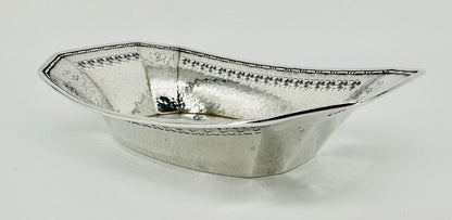 Antique American Sterling Silver Dish – Pierced & Hammered Design – Webster Co.