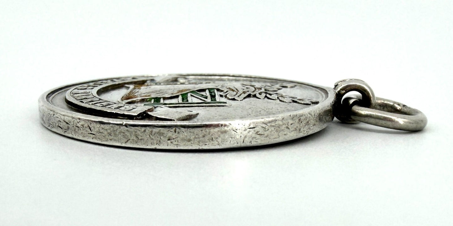 Antique Edwardian Sterling Silver Fob Medal – Lozells Harriers – Birmingham 1908