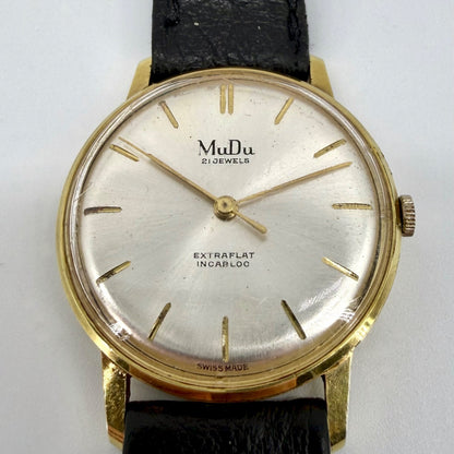Vintage MuDu Swiss Watch – 21 Jewels – Geneva Sport 51 Movement – Extra Flat