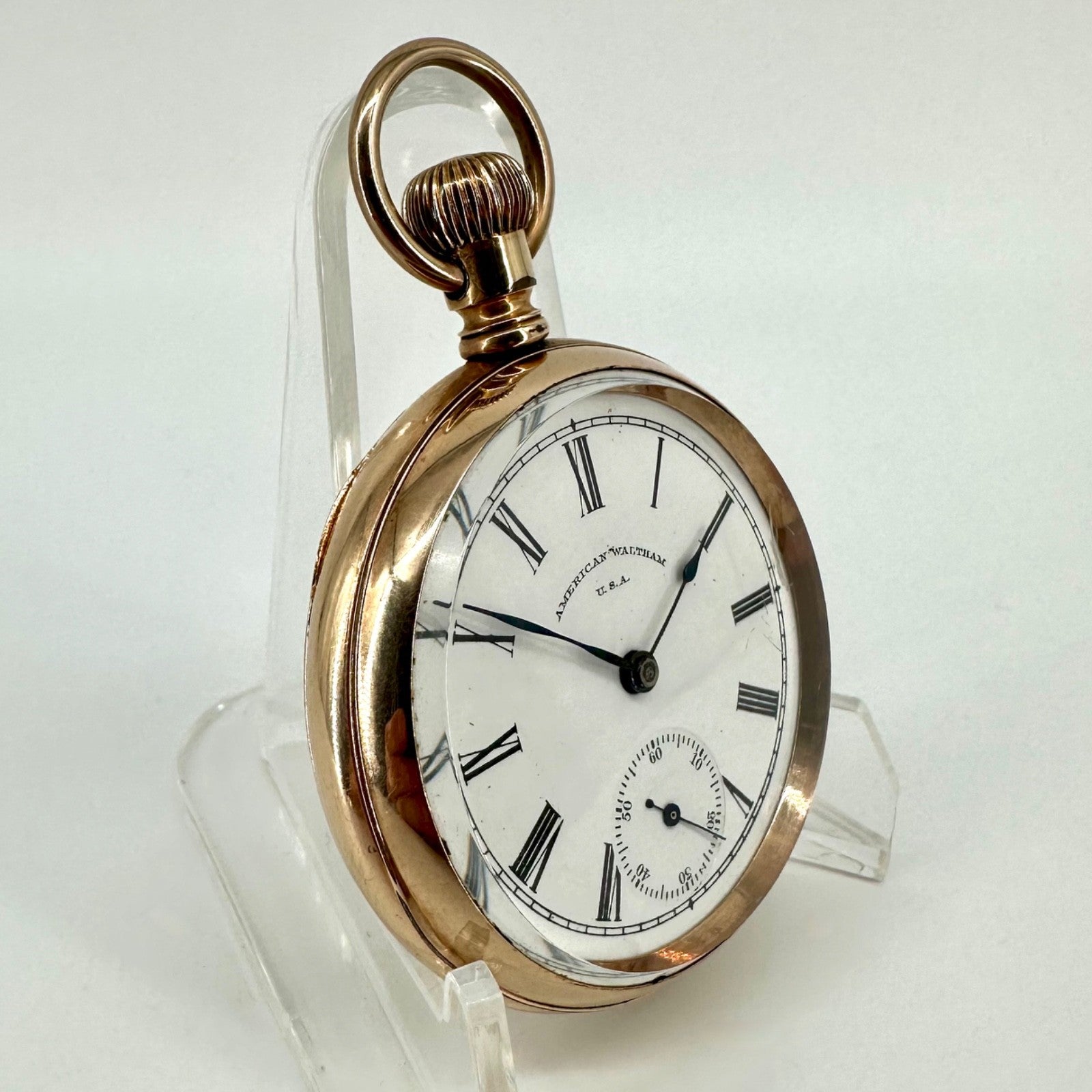 Antique Waltham Pocket Watch – 14ct Gold Plated Case – Working – c.1898