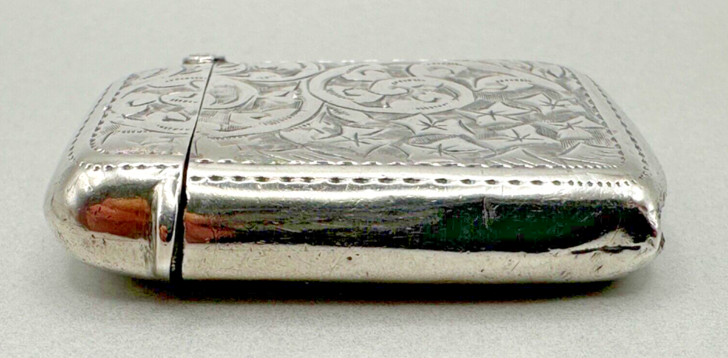 Antique Silver Vesta Case - Birmingham 1920 John Rose