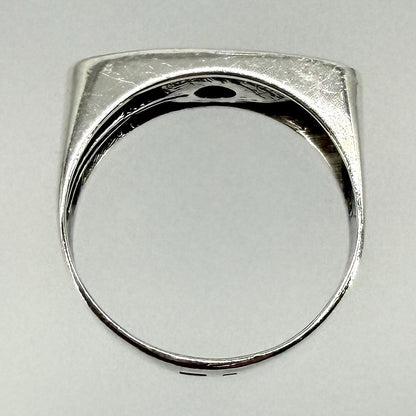 Vintage Polish Silver Ring with White Stone – UK Size W
