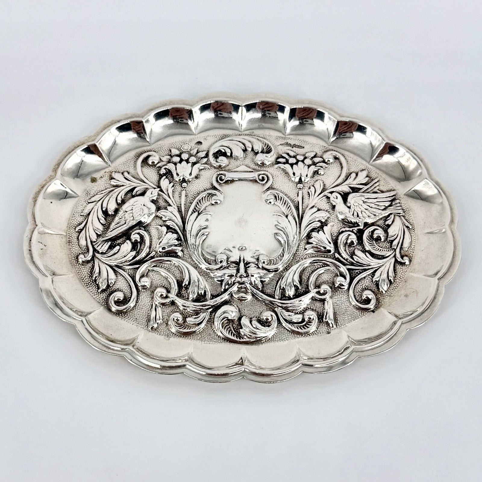 Vintage Spanish Solid Silver Trinket Tray – Signed Plata Dura, Plata de Ley