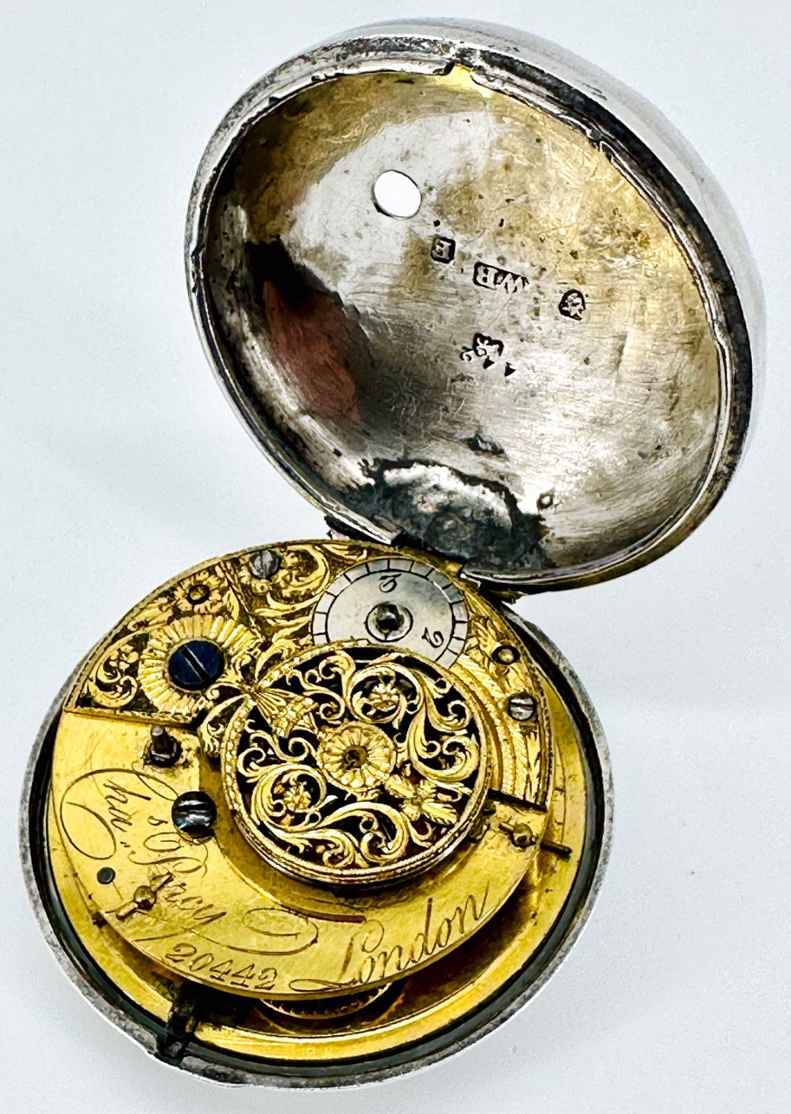 Antique Silver Pair-Cased Verge Fusee Pocket Watch – Charles Percy, London, 1801