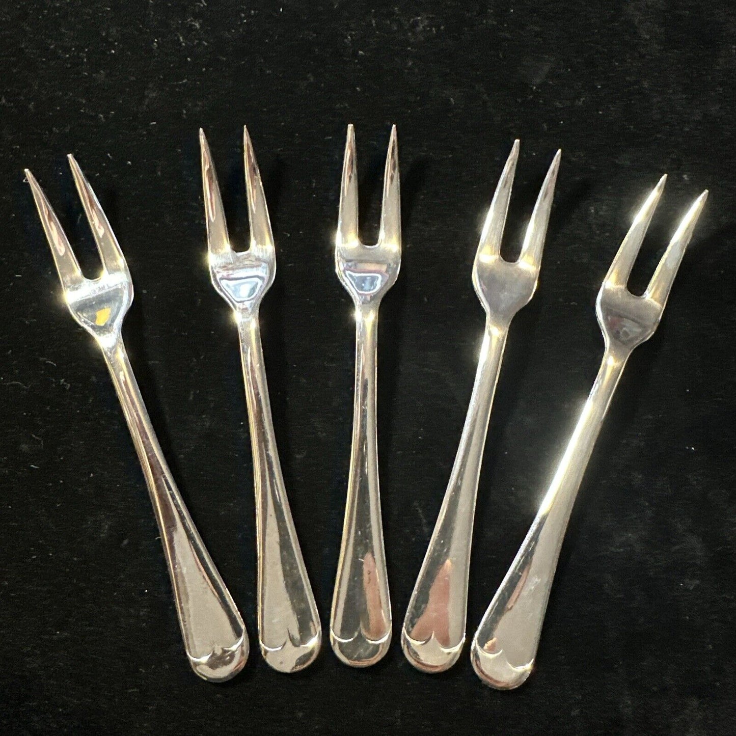 Antique Set of 5 Silver Plated Appetiser Forks