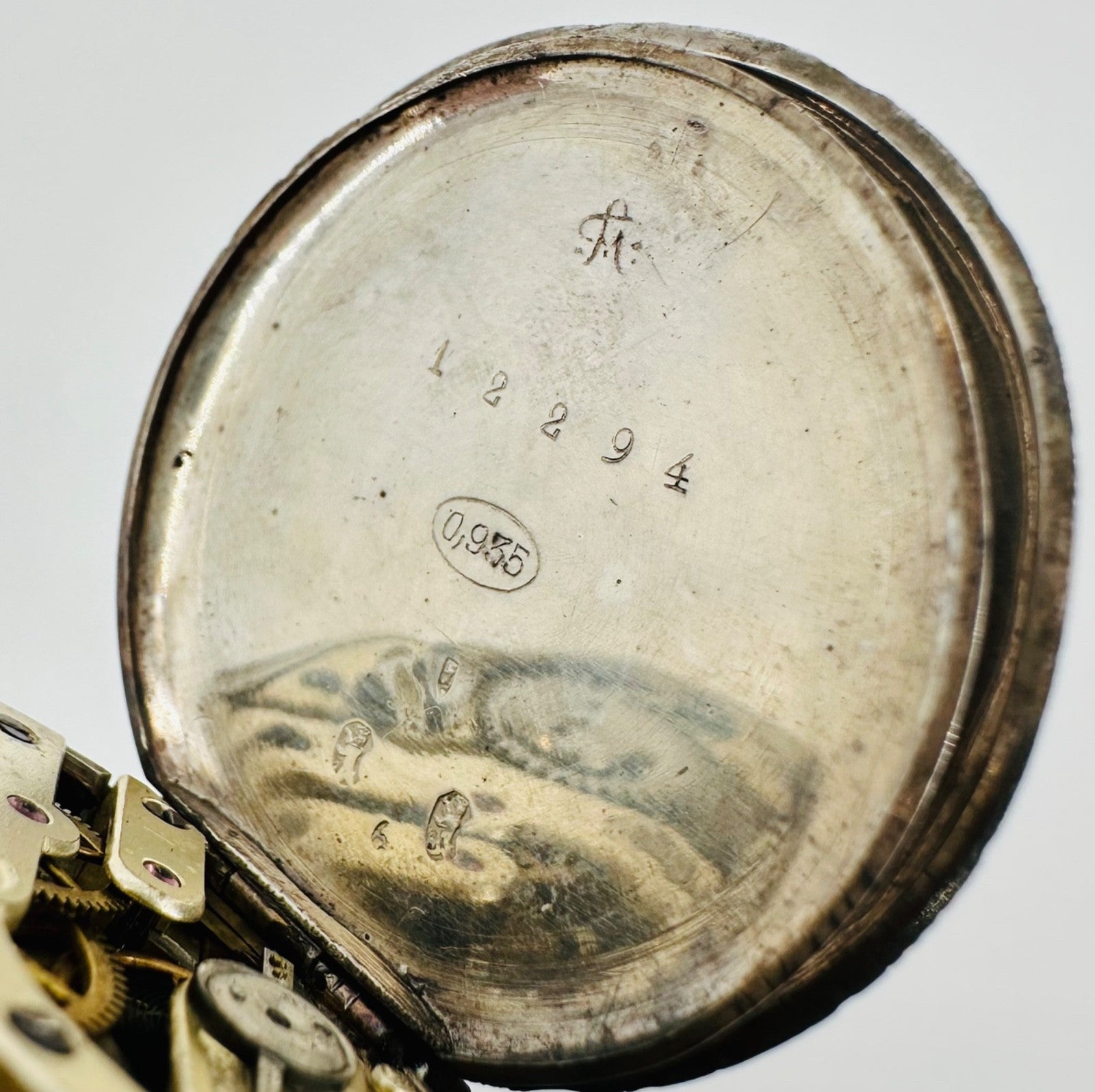 Antique Swiss 935 Silver Case Pocket Watch – Working