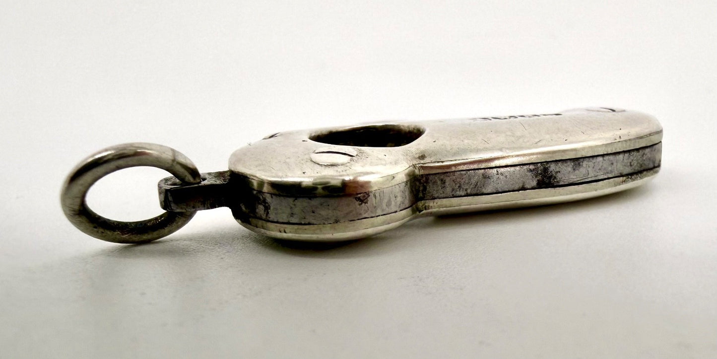 Antique Silver & Steel Cigar Cutter – Sheffield Blade – AWSS Mark – c.1900