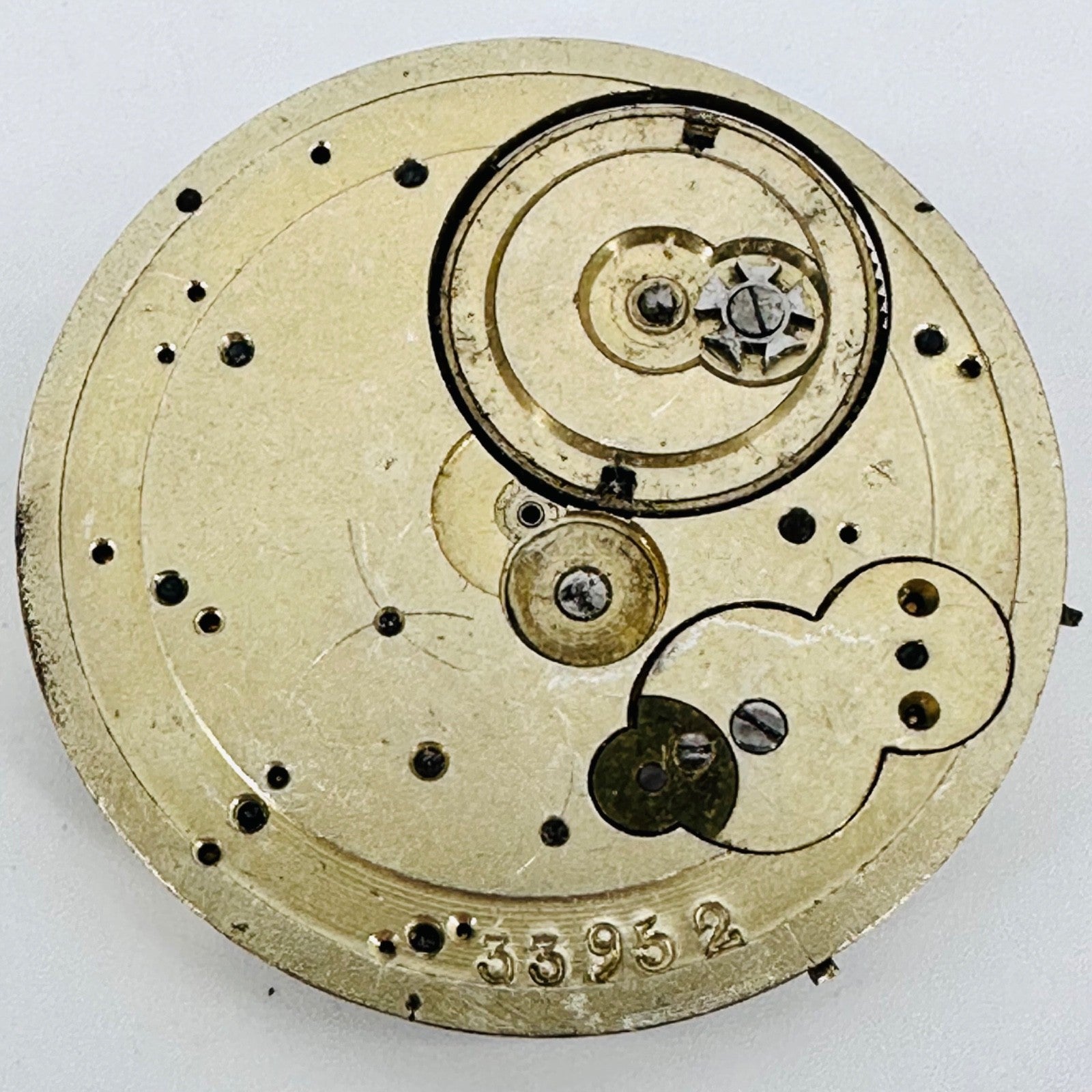 Antique A. & J. Kleiser Pocket Watch Movement, Key Wound, 33.4mm - Spares/Repair