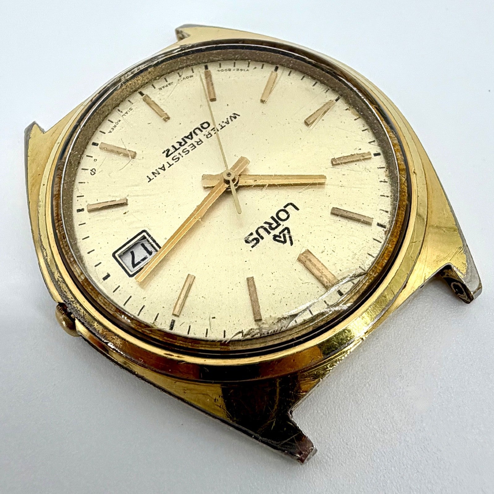 Vintage Lorus Quartz Watch – Gold Tone Case – Date – Working