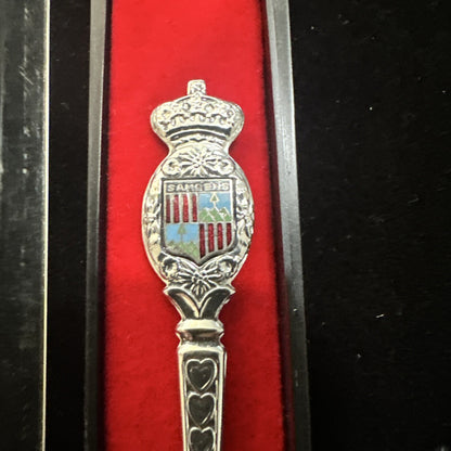 Boxed Vintage French Samoens Souvenir Spoon