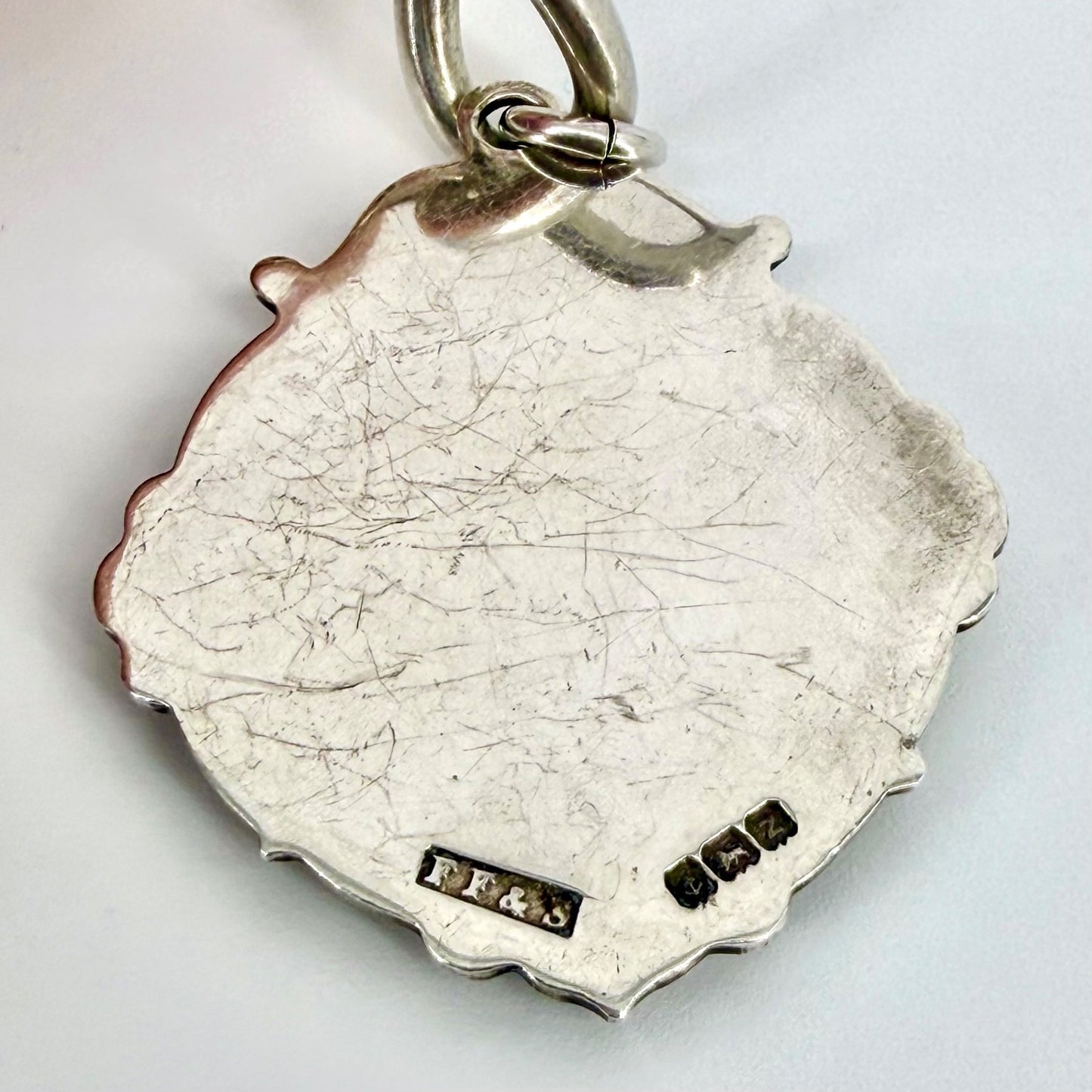 Antique Silver Albert Chain with T-Bar & Medallion – 1900 & 1924