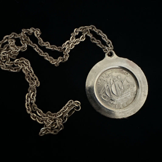 1966 Half Penny Coin Pendant & Chain