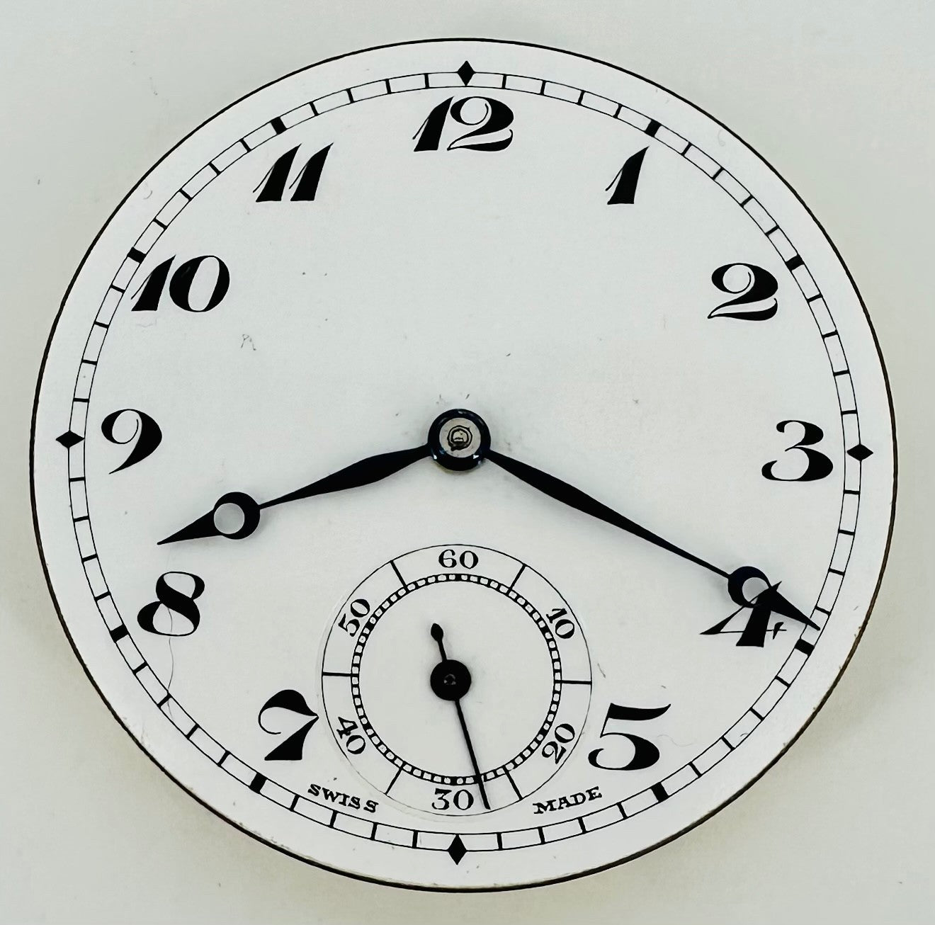 Antique Swiss Pocket Watch Movement – 43mm, 7 Jewels – Runs/Stops, Spares/Repair