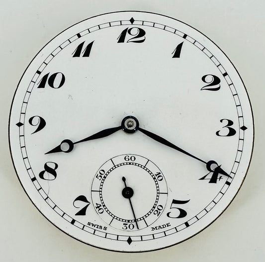 Antique Swiss Pocket Watch Movement – 43mm, 7 Jewels – Runs/Stops, Spares/Repair