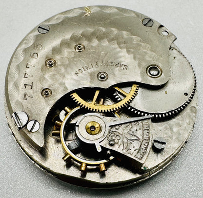 Antique Trenton Watch Co. Pocket Watch Movement - Spares or Repair, c.1899