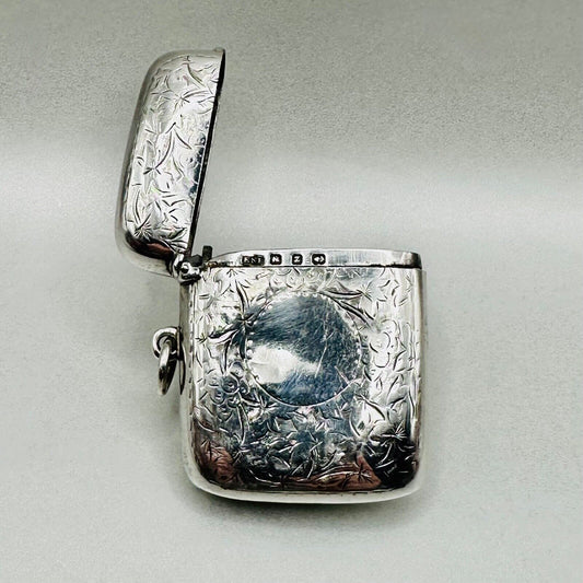 Antique Silver Vesta Case by Frederick Stone 1899 Birmingham