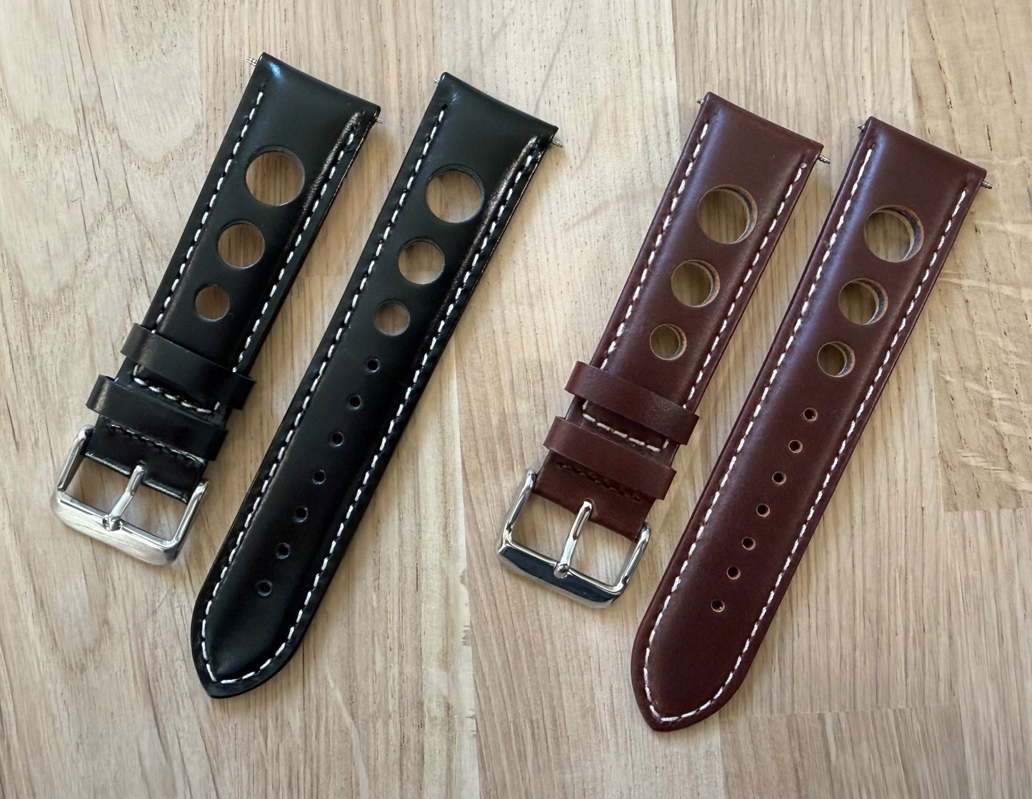 Brand New Grand Prix Style Smooth Leather Watch Strap – Genuine Calf Leather