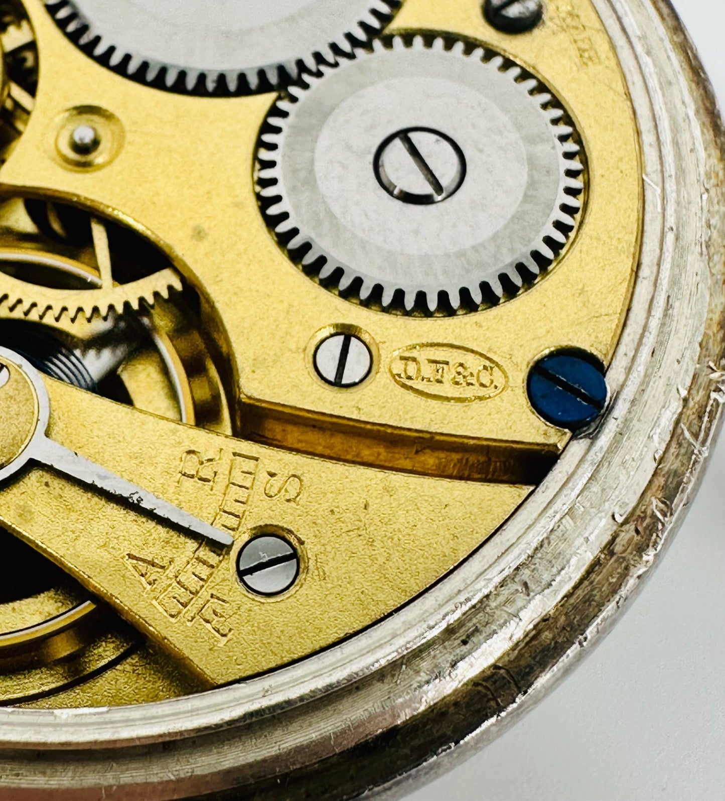Antique Silver Pocket Watch - Dimier Frères & Co. - Birmingham 1920 - Working