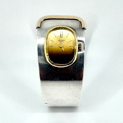 Vintage Le Paix 925 Sterling Silver Bangle Watch – Swiss Quartz – c.1970s